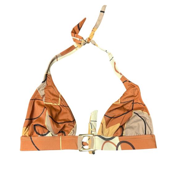 Vintage Venus AOP Brown and Grey Bikini Top Size M - Picture 1 of 6